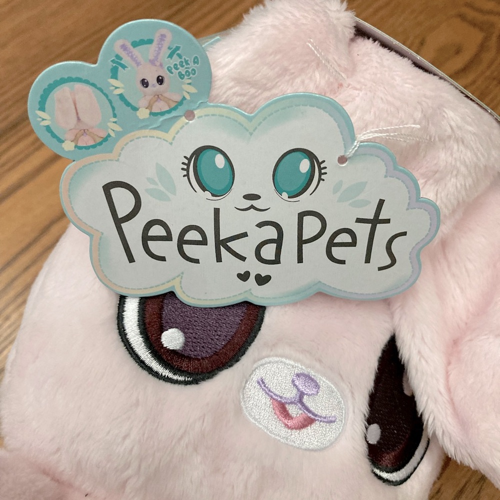 💜🐰PEEKAPETS🐰💜Pink w/purple accents peek-a-boo BUNNY PLUSH💕NWT💕